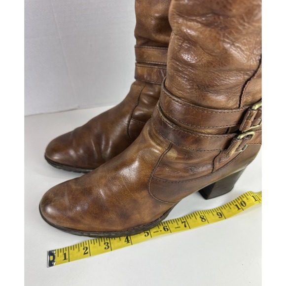 Born Milari Double Buckle Block Heel Knee-High Boots Brown Size 10 EU 42 *Flawed - Picture 3 of 16
